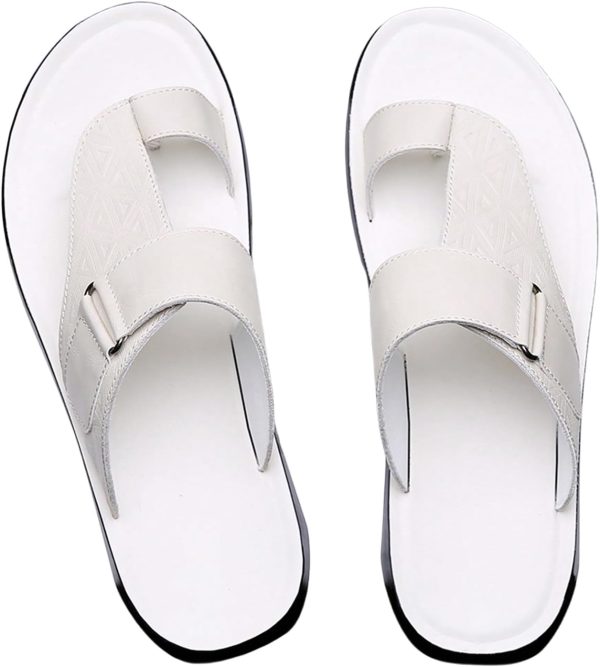 Men's PU Leather Thong Sandals Open Toe Slip on Slippers