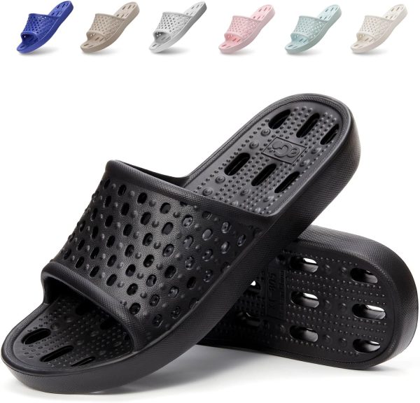 Shower Shoes Men Quick Drying Women Shower Sandals Non-Slip Comfortable House Slippers Bathroom Hotel Flip Flops Slides With Students Gym
